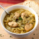 Freekeh Chicken & Cabbage Soup by Emily Kyle Nutrition