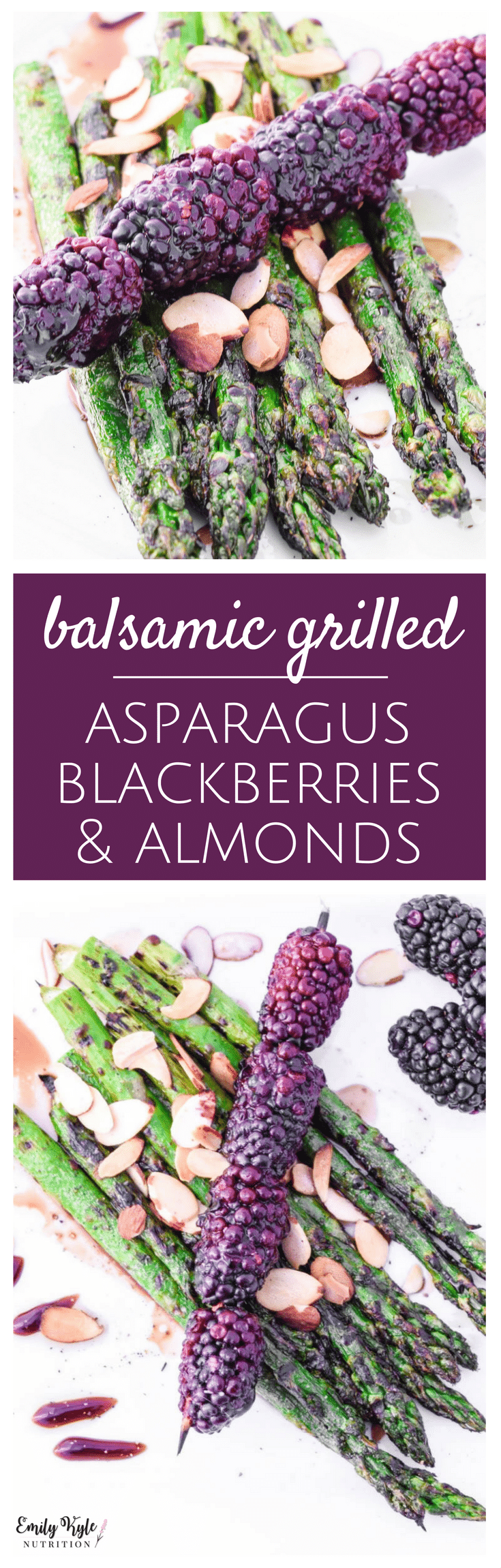 Wake up your taste buds and celebrate the return of spring with this fresh and delicious Balsamic Grilled Asparagus & Blackberries with Almonds dish!