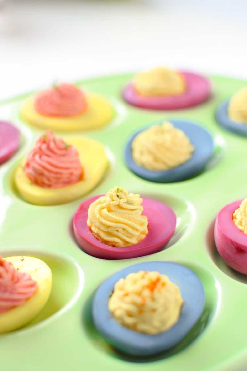 Naturally Dyed Deviled Eggs by Emily Kyle Nutrition