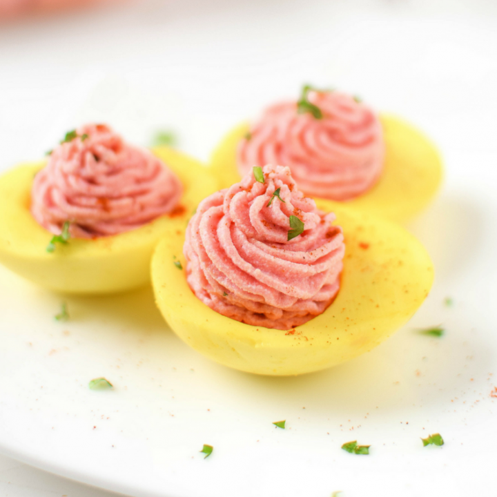 Naturally Dyed Deviled Eggs