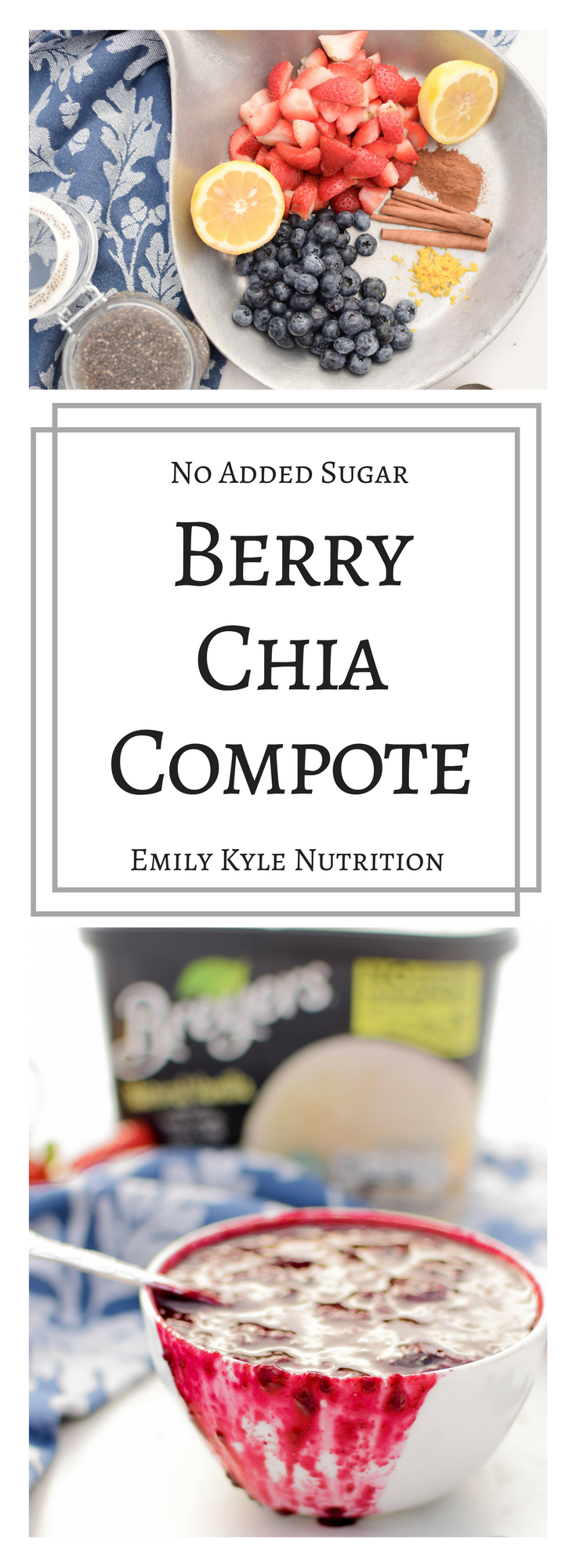Make your own no-added-sugar Berry Chia Compote with just a few simple ingredients to enjoy with all of your favorite treats like yogurt, oatmeal, or ice cream! | #proundpartner of Breyers Natural Vanilla Ice Cream