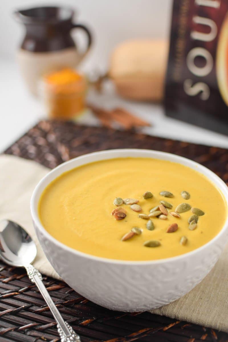 This smooth and creamy, vegan & gluten-free Turmeric & Coconut Roasted Butternut Squash Bisque is an antioxidant packed, anti-inflammatory super bowl the whole family will love.