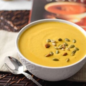 This smooth and creamy, vegan & gluten-free Turmeric & Coconut Roasted Butternut Squash Bisque is an antioxidant packed, anti-inflammatory super bowl the whole family will love.
