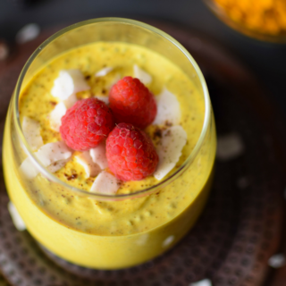 Enjoy the amazing anti-inflammatory health benefits of Turmeric in this high protein, easy-to-make Turmeric Golden Milk Yogurt Bowl!