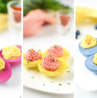 Naturally Dyed Deviled Eggs by Emily Kyle Nutrition