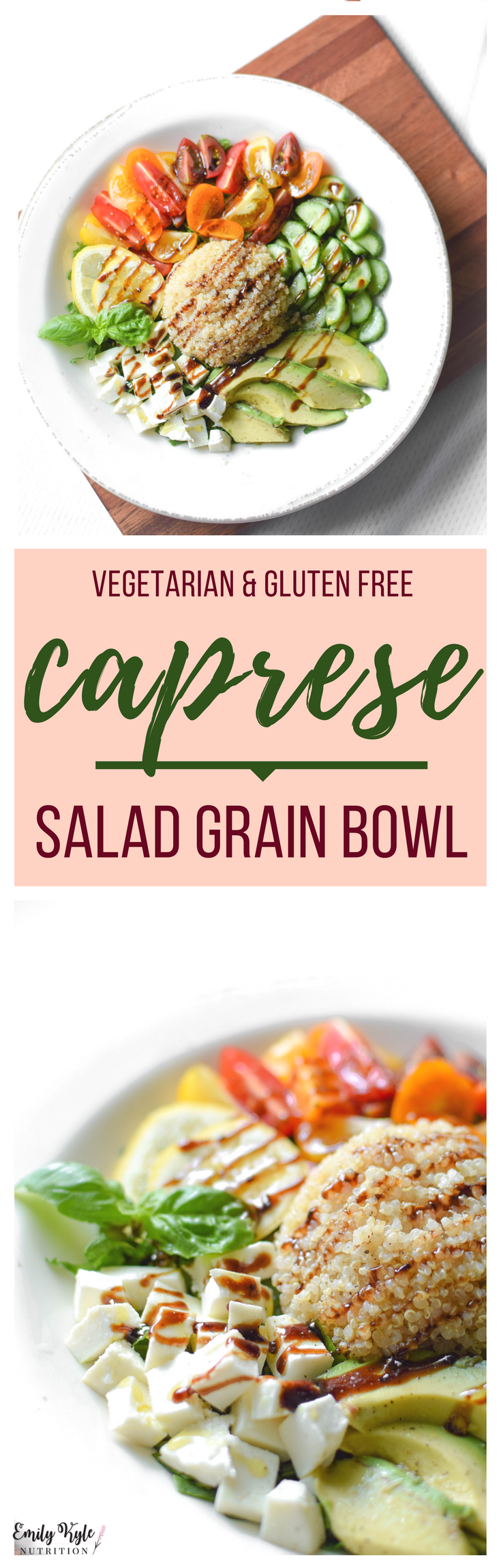 Whether it is for breakfast, lunch, or dinner, everyone will love this fresh, savory and naturally gluten-free Caprese Salad Grain Bowl anytime of the day!