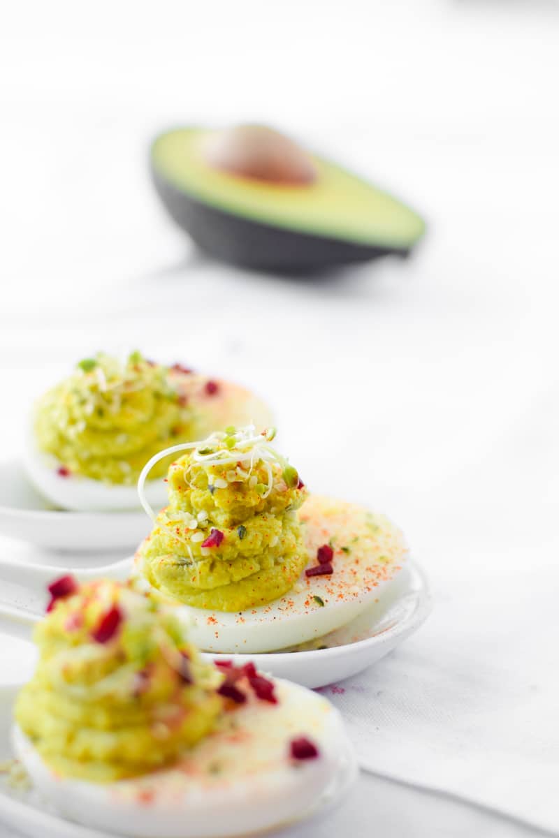 Avocado & Hemp Deviled Eggs by Emily Kyle Nutrition