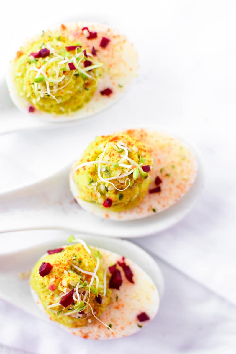 Avocado & Hemp Deviled Eggs by Emily Kyle Nutrition