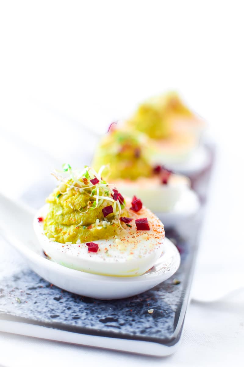 Avocado & Hemp Deviled Eggs by Emily Kyle Nutrition