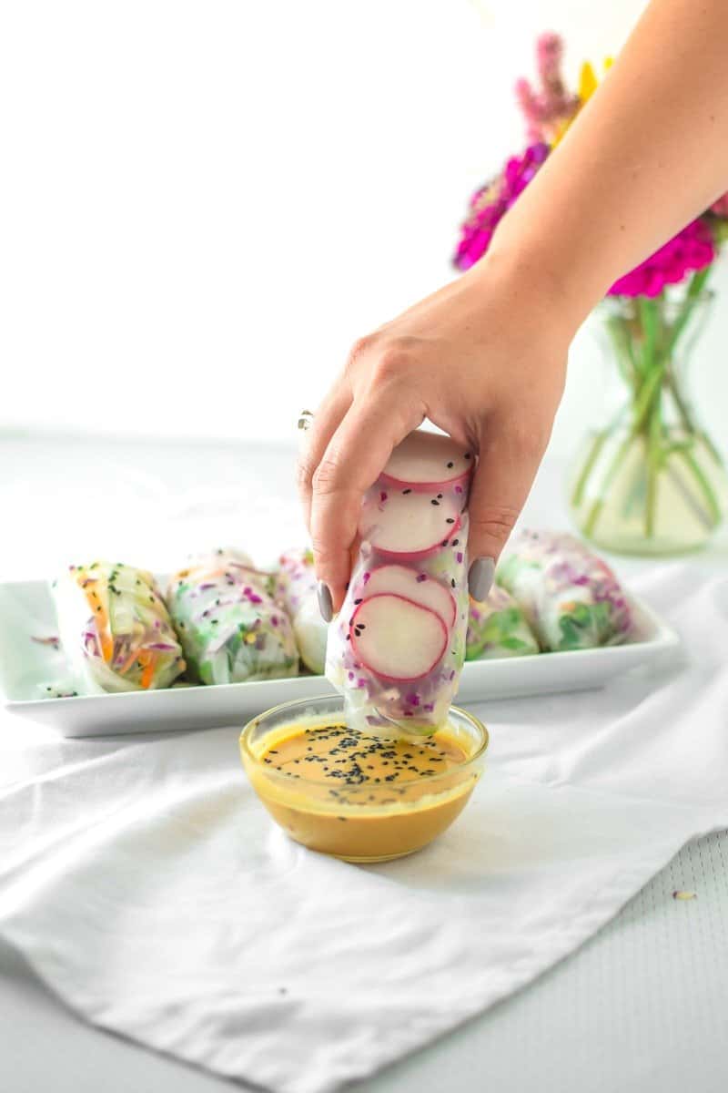 Step by Step Guide to Rolling Fresh Spring Rolls by Emily Kyle Nutrition 