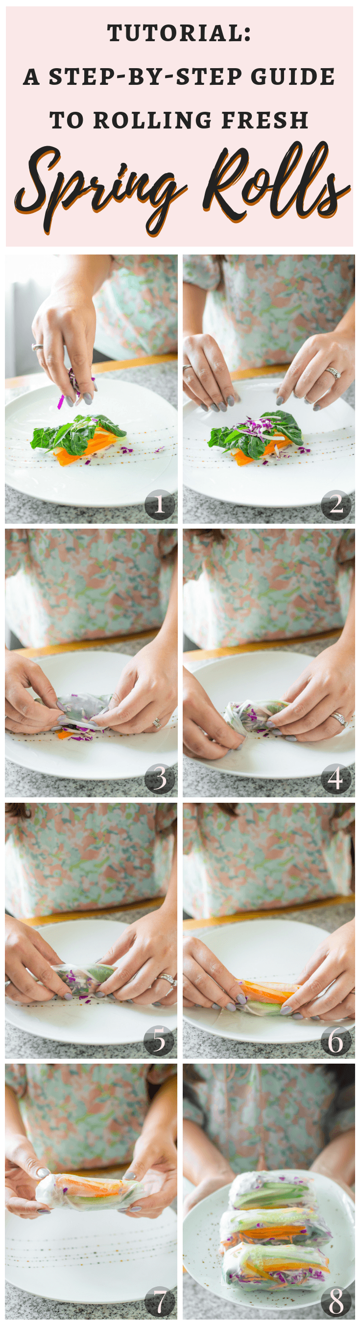 Start with this Step by Step Guide to Rolling Fresh Spring Rolls and skip the headache of learning how to roll them on your own, so you can have perfect rolls every single time!