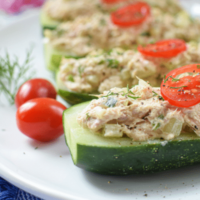 Tuna Salad Cucumber Boats