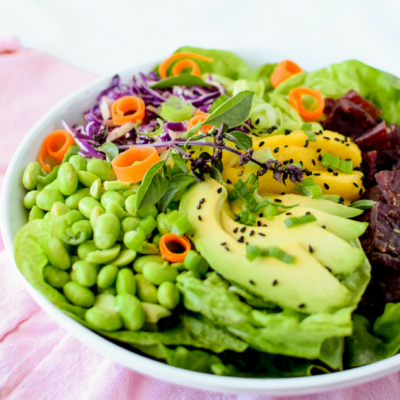 Korean Bulgogi Beef Salad Bowl by Emily Kyle Nutrition
