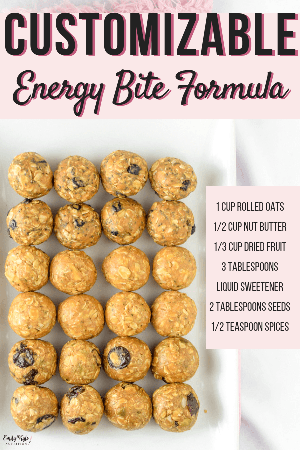Customizable Fruit, Nut & Seed Energy Bites by Emily Kyle Nutrition