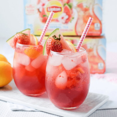 Strawberry Watermelon Sparkling Lemonade by Emily Kyle Nutrition