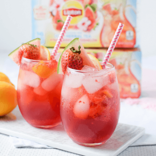 Strawberry Watermelon Sparkling Lemonade by Emily Kyle Nutrition