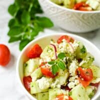 Garden Fresh Greek Cucumber Salad by Emily Kyle Nutrition