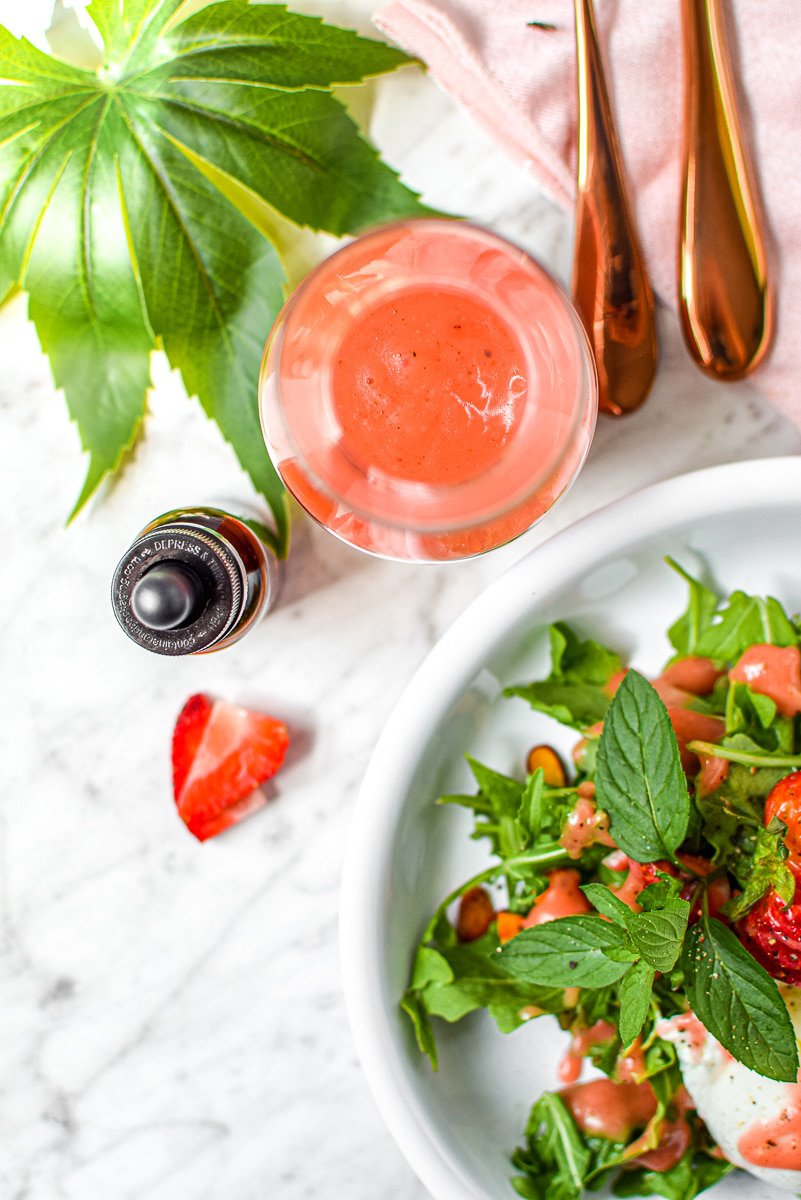 Cannabis Strawberry Vinaigrette with Burrata Salad