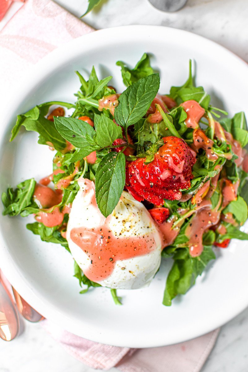 Cannabis Strawberry Vinaigrette with Burrata Salad