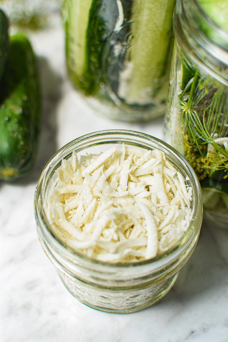 Homemade Horseradish Pickles by Emily Kyle Nutrition