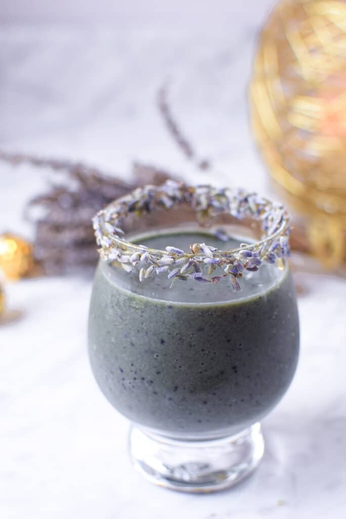 CBD Blueberry Lavender Anti-Anxiety Smoothie by Emily Kyle Nutrition