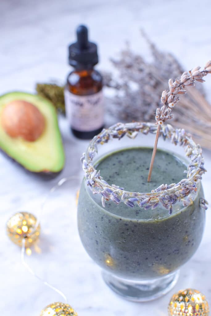 CBD Blueberry Lavender Anti-Anxiety Smoothie by Emily Kyle Nutrition
