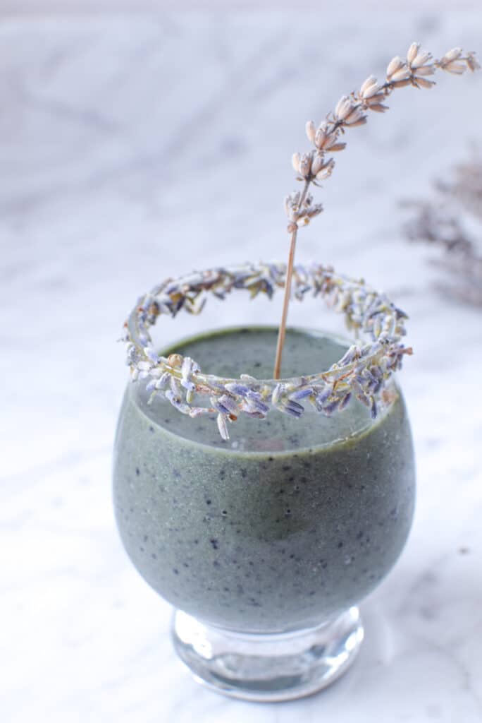 CBD Blueberry Lavender Anti-Anxiety Smoothie by Emily Kyle Nutrition
