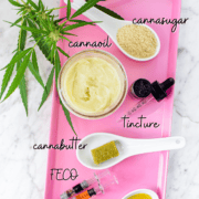Text that says 7 Staple Cannabis Recipes to Stock Your Kitchen.