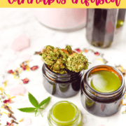 A Pinterest pin with a picture of cannabis salve and text.
