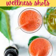 A picture of CBD-infused watermelon shooter shots.