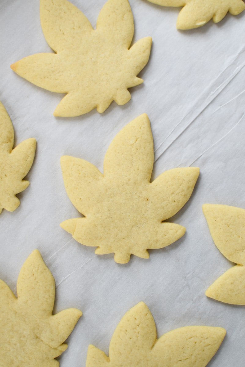 Cut-Out Cannabis Sugar Cookies Baked