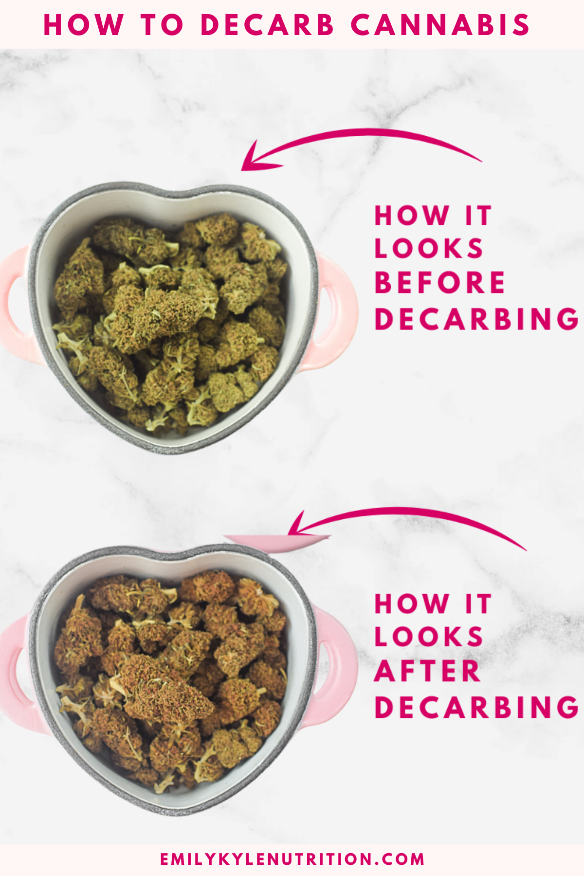 Cannabis before and after decarbing for optimal potency and effects.