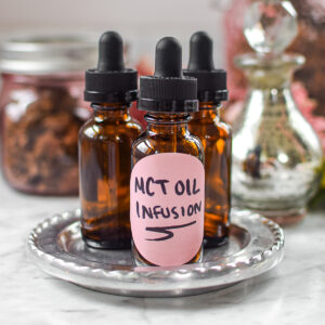 A picture of a bottle of cannabis MCT Oil.
