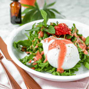 Cannabis Strawberry Vinaigrette with Burrata Salad