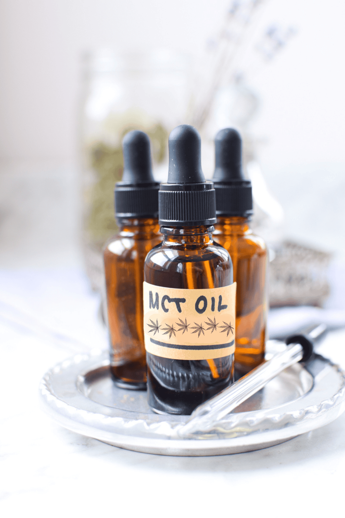 A picture of a bottle of cannabis MCT Oil. 