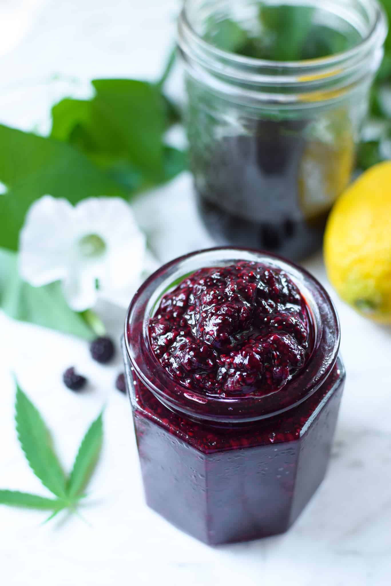 A picture of cannabis berry chia compote.
