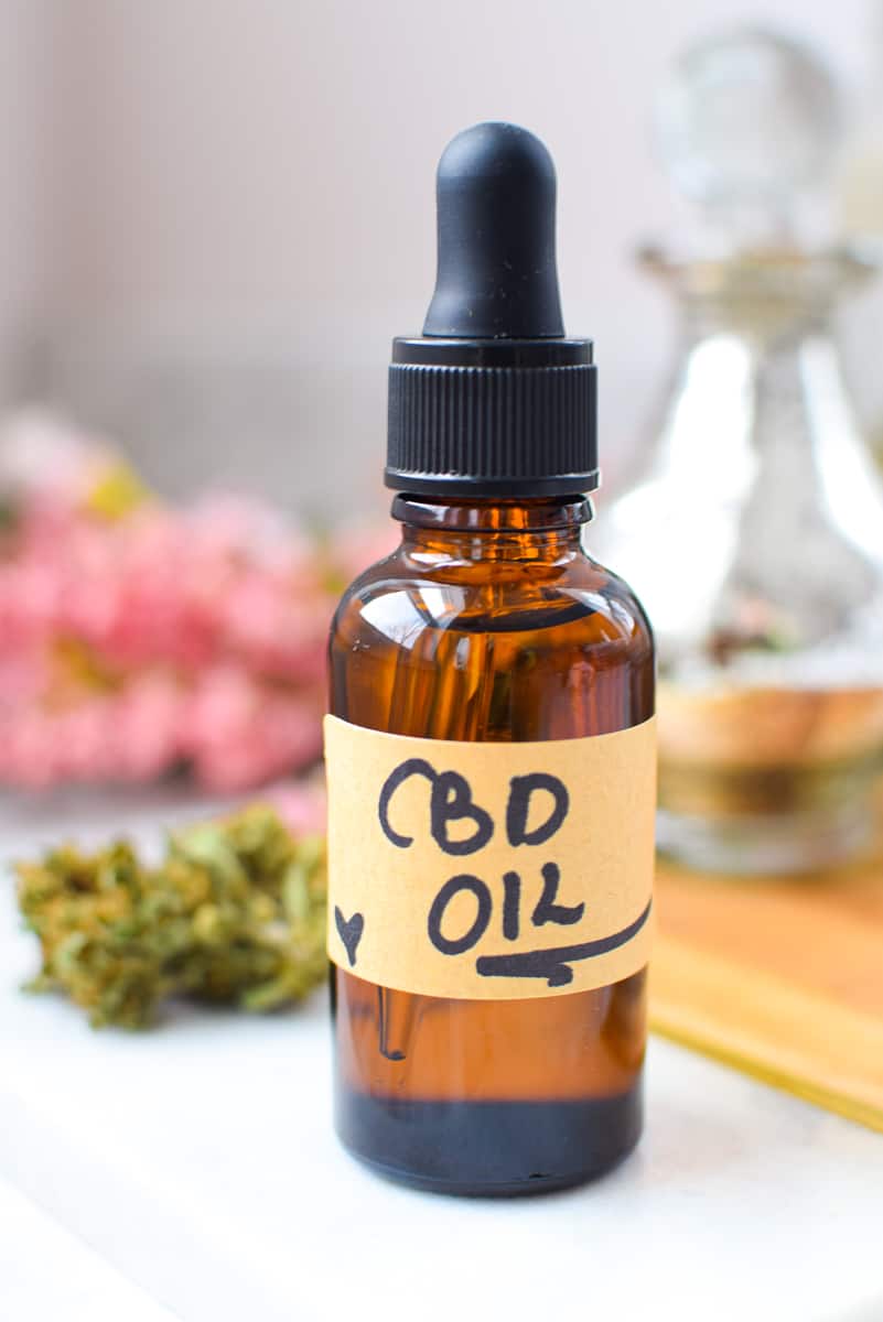 A finished bottle of homemade CBD Oil