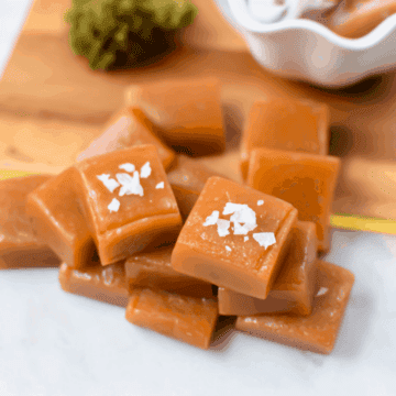 A picture of homemade cannabis caramels topped with sea salt.