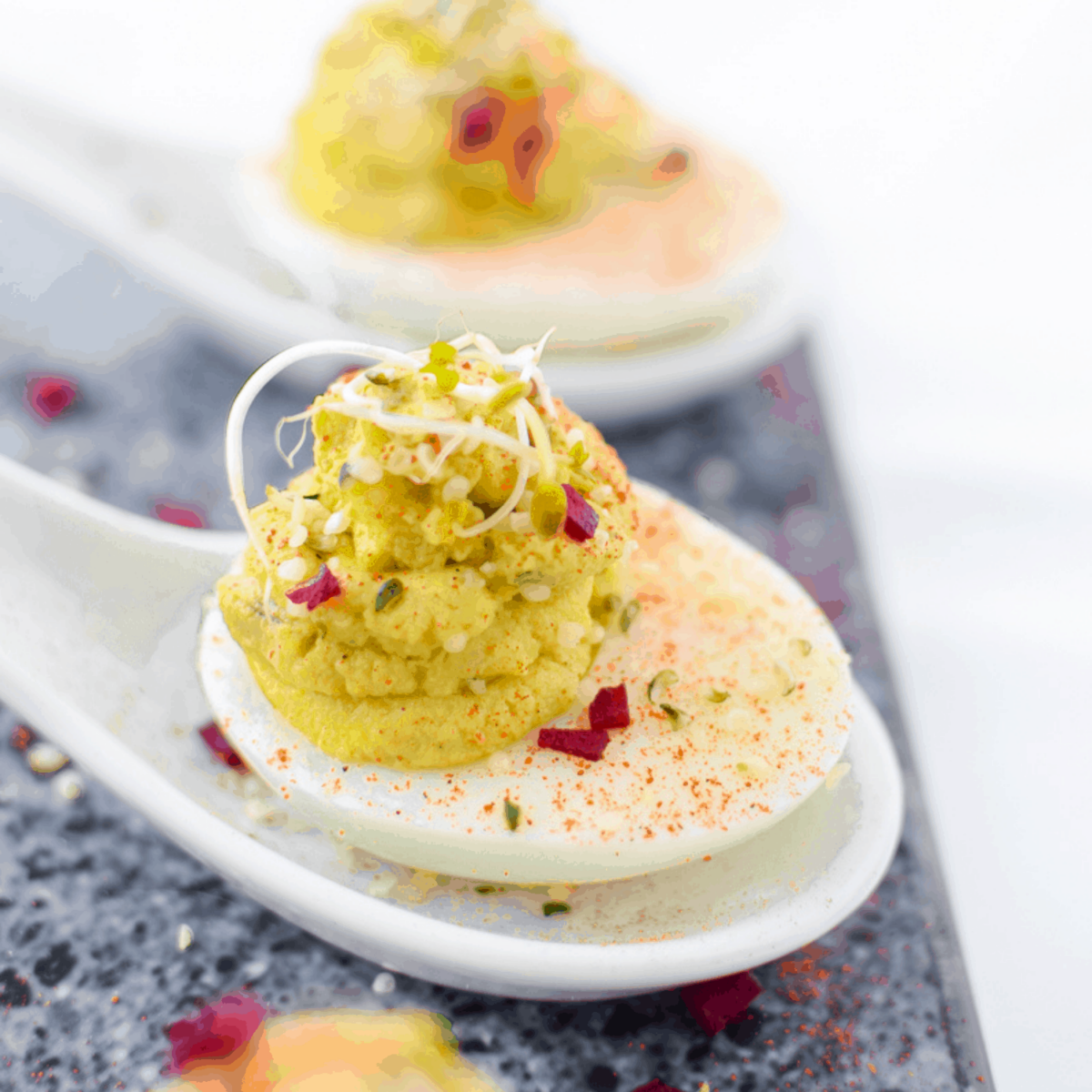 Cannabis-Infused Deviled Eggs with Avocado