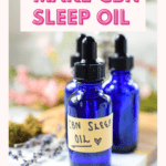 A finished blue bottle of homemade CBN Sleep Oil