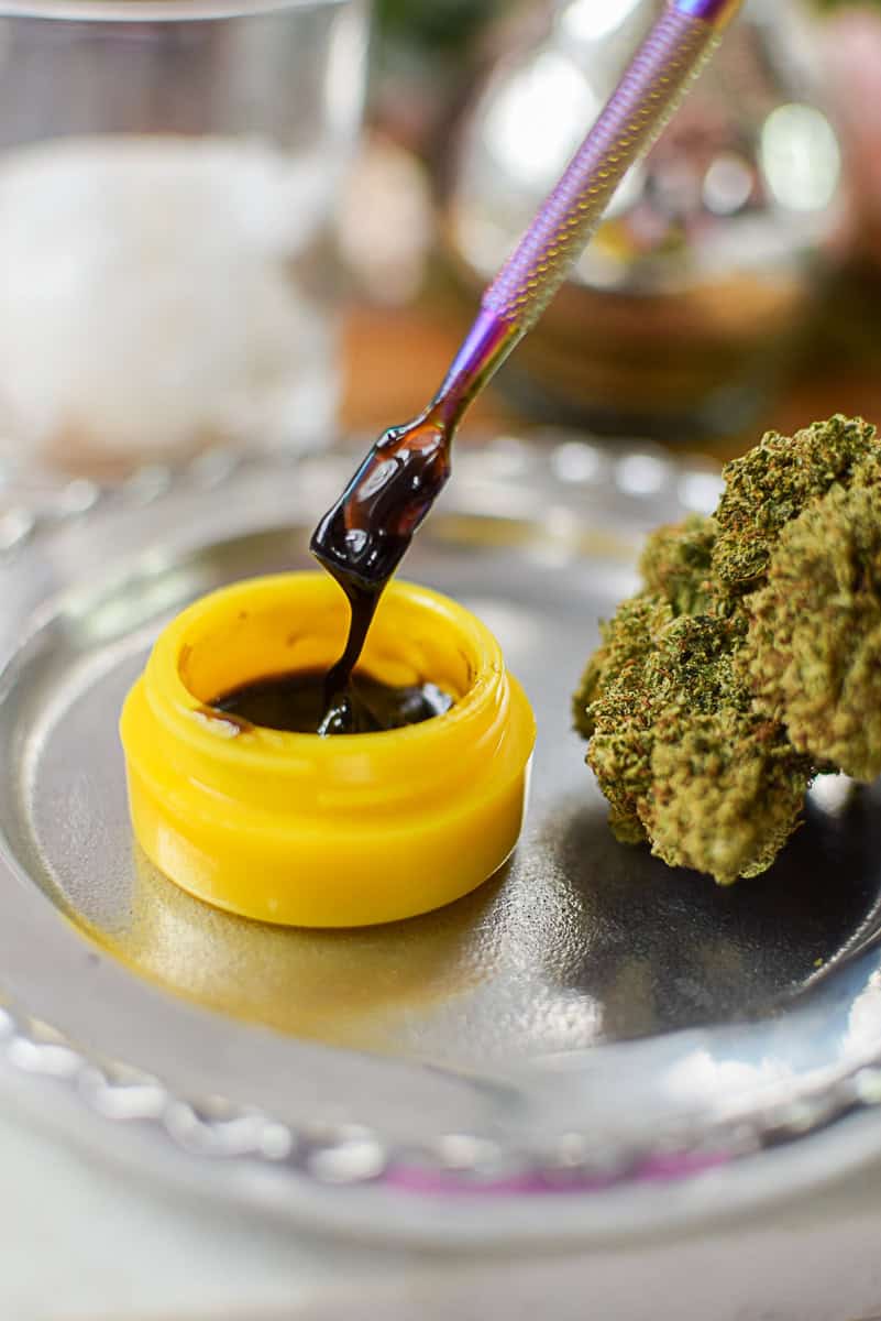 A picture of full extract cannabis oil FECO.