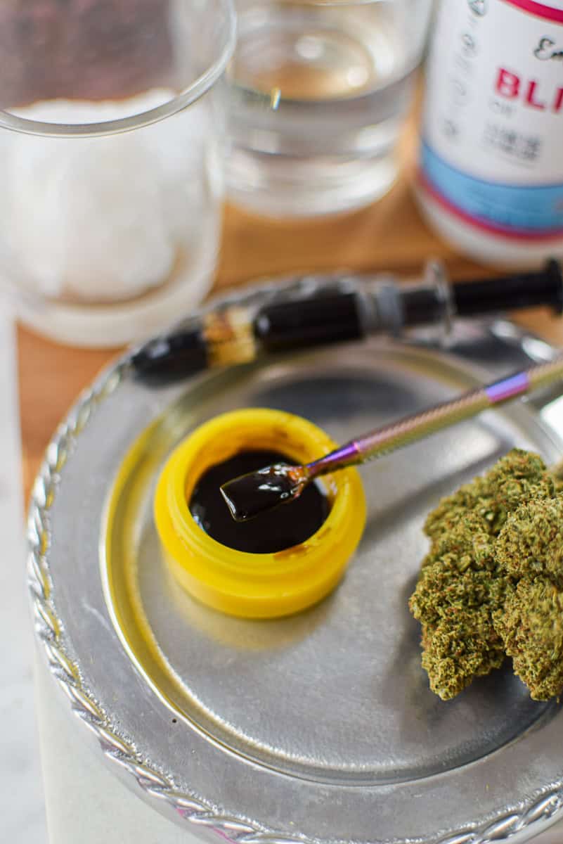 A picture of full-extract cannabis oil.