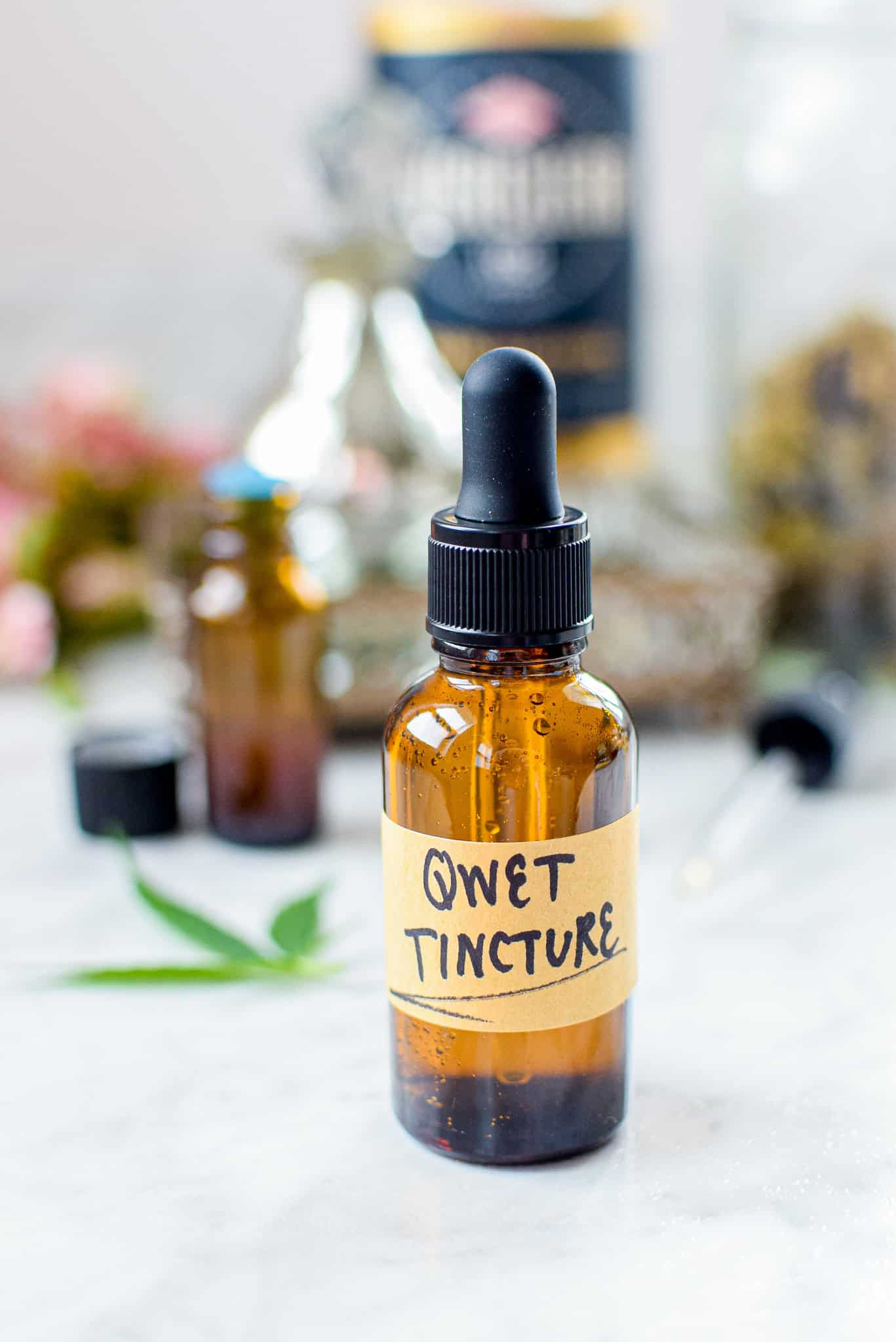 A picture of a QWET or golden dragon tincture. 