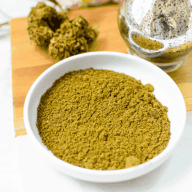 A picture of ground cannabis flower.