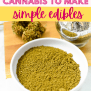 A picture of ground cannabis with text that says How to Use Decarbed Cannabis in Edibles.