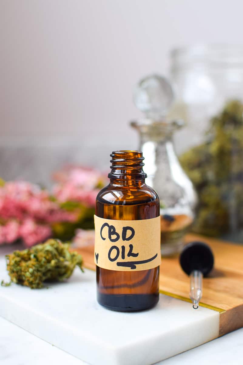 A finished bottle of homemade CBD Oil