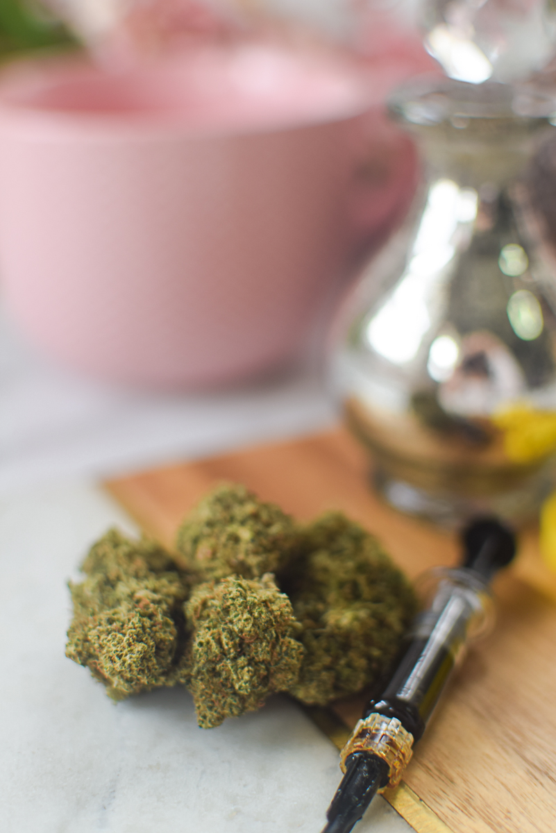 A picture of cannabis and FECO.