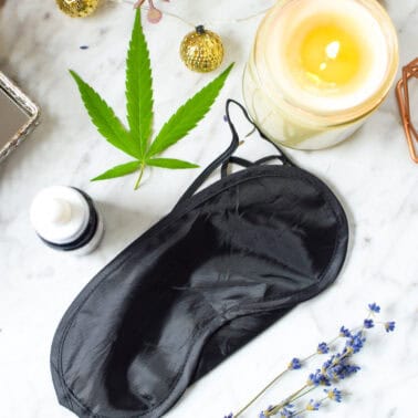 A picture of cannabis items for sleep and relaxation.