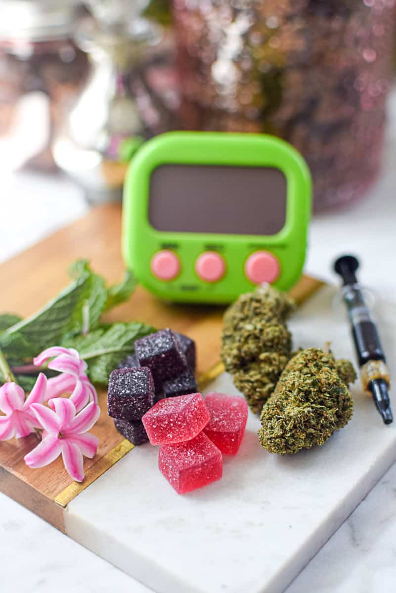 A picture of several different kinds of cannabis edibles.