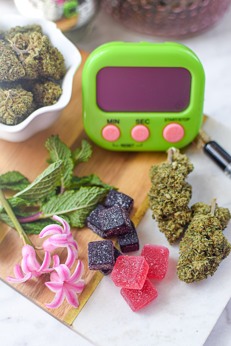 A picture of several different kinds of cannabis edibles.